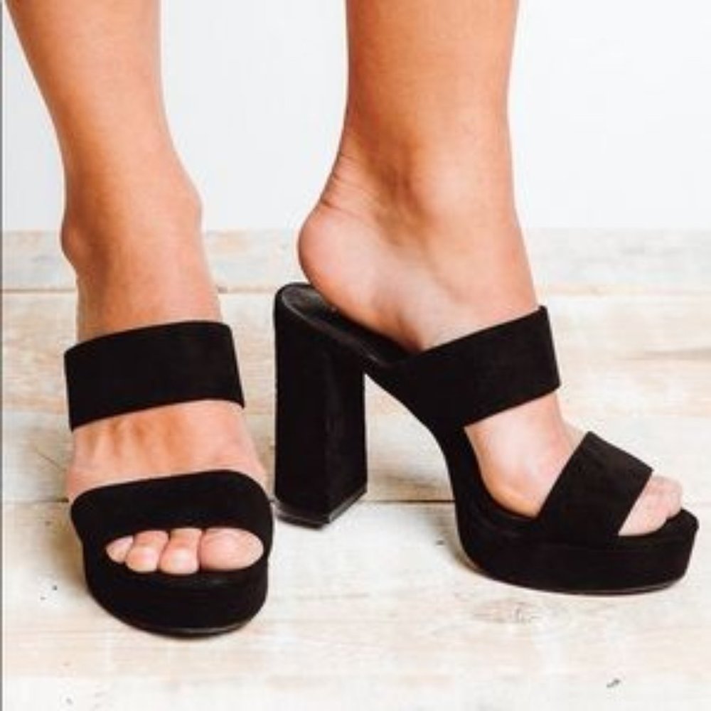 Jeffrey Campbell Adriana Black Platform Slides